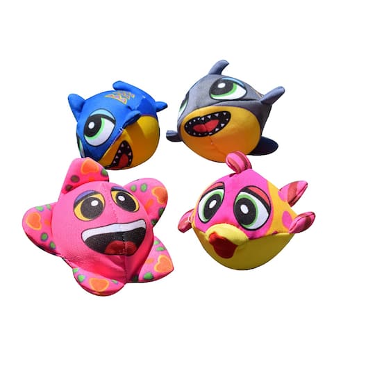 Set of 4 Pink and Yellow Fish Splasher Bombs Outdoor Pool Game 5" By Swim Central | 5" x 4" | Michaels®